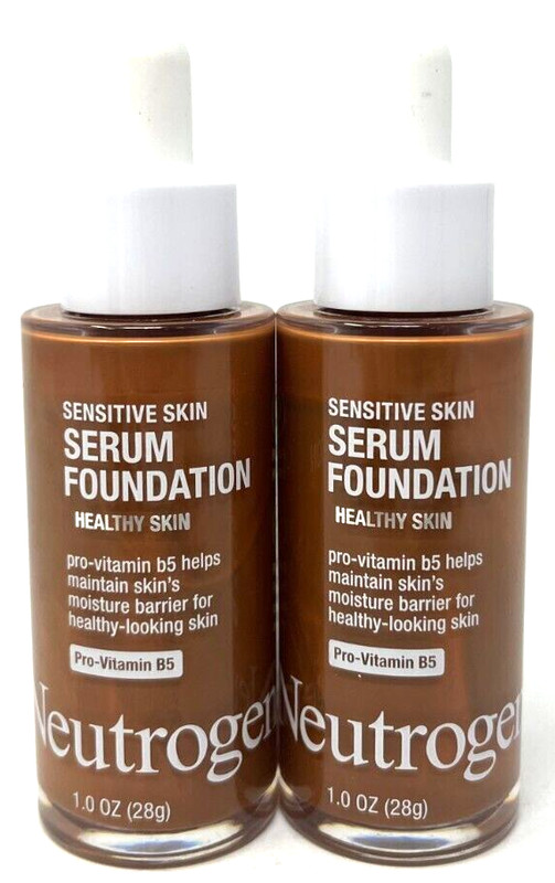 (2) Neutrogena Sensitive Serum Foundation New In Packaging 1.0 oz Each 02 Deep