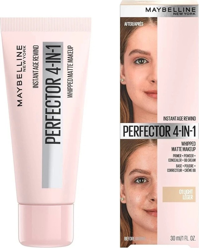 Maybelline 3-PACK Perfector 4-In-1 Whipped Matte Makeup #01 Light/Leger