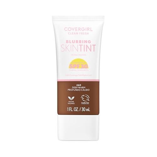 COVERGIRL Clean Fresh Blurring Skin Tint with SPF 30, 460 Deep Warm