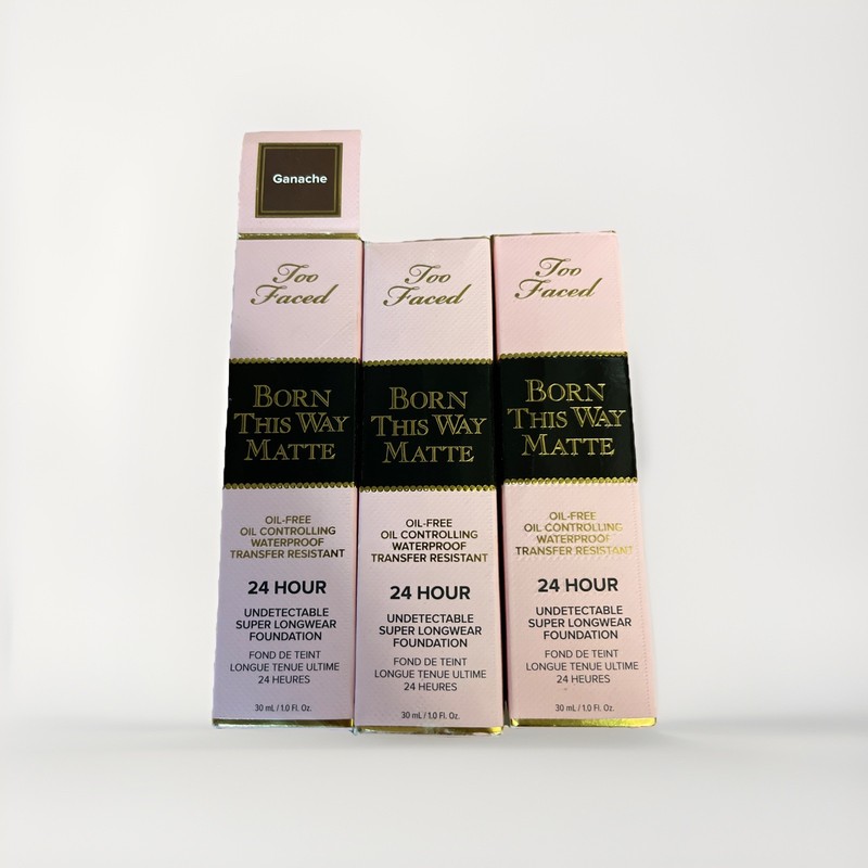 (3)Too Faced Born This Way Matte 24 Hour Super Longwear Foundation GANACHE 1oz