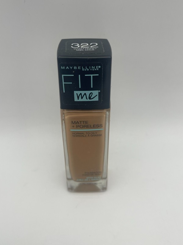 Maybelline FIT ME Matte + Poreless Foundation 322 WARM HONEY Normal To Oily 1 Oz