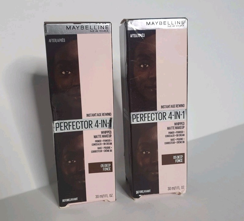 2x Maybelline Perfector 4-In-1 Whipped Matte Makeup #05 DEEP Fonce – Both NEW