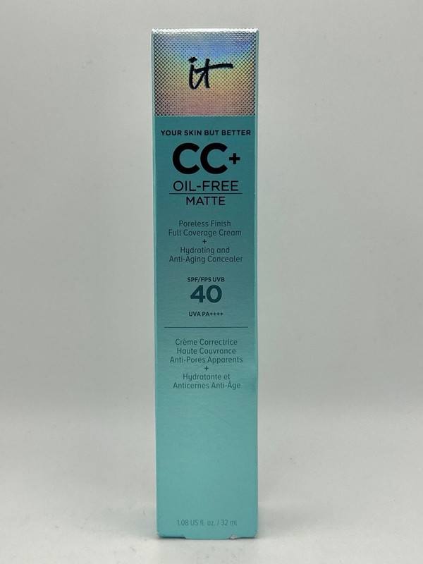 It Cosmetics CC+ Oil-Free Matte Full Coverage Cream ~ SPF 40 ~ LIGHT ~ 1.08 oz