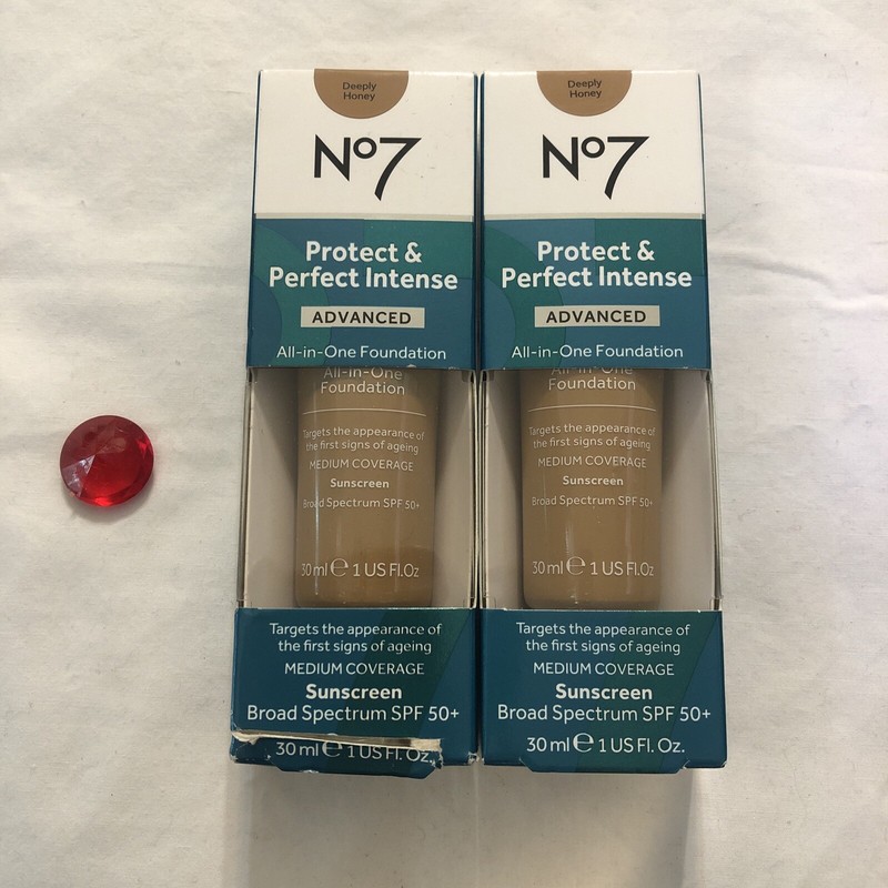 2x No7 Protect&Perfect Intense Advanced Foundation Deeply Honey Exp 2/24 & 3/24