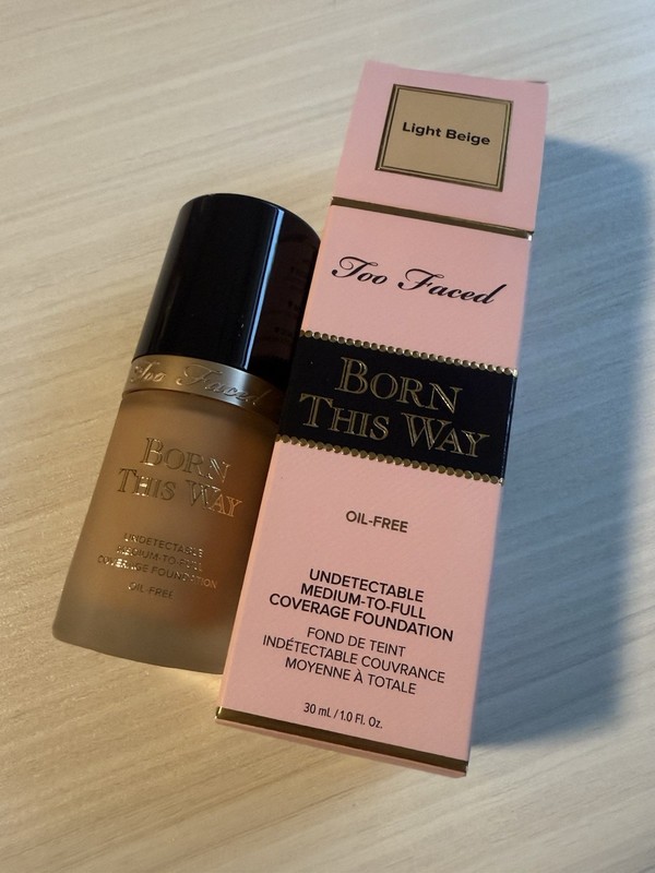 Too Faced Born This Way Foundation – LIGHT BEIGE – Full Size 1oz / 30ml BNIB