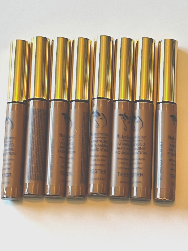 Lot of 8 MakeSense Foundation Cafe Au Lait Makeup Face Sealed Tester .20oz