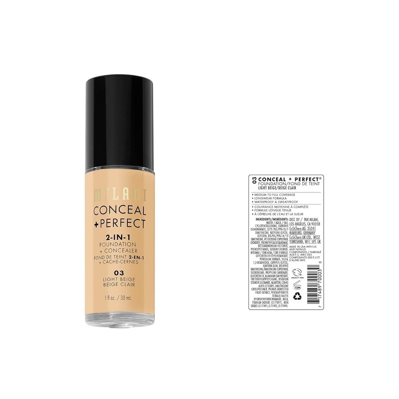 Water-Resistant Conceal + Perfect Foundation, 1 Oz - Flawless Light Beige Finish gallery