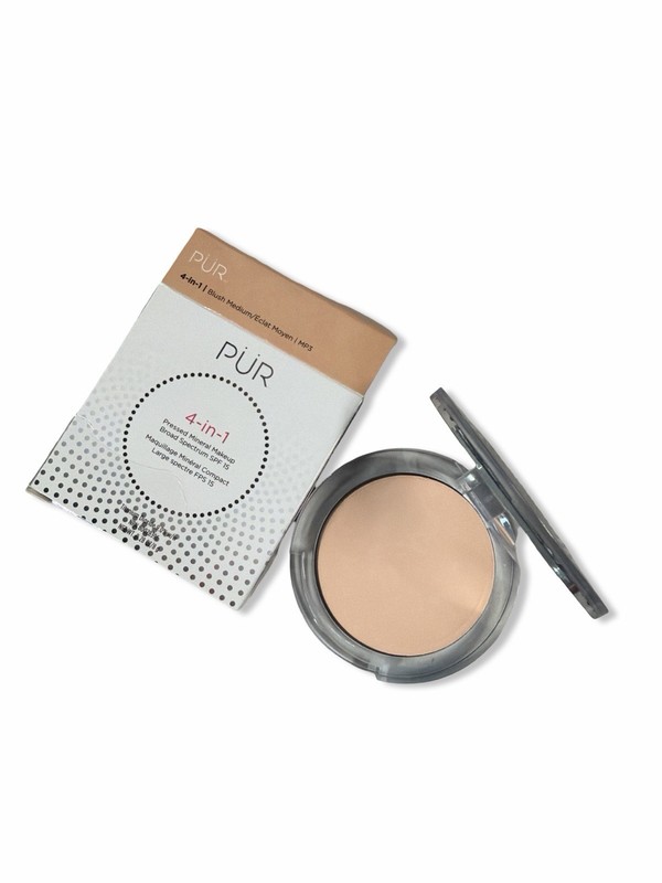 PUR Minerals 4-in-1 Pressed Mineral Makeup Powder Foundation Blush Medium MP 3