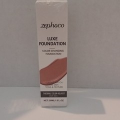 Zephoco Luxe Color Changing Liquid Foundation Thermal Color-Adjust Dark 1 fl oz
