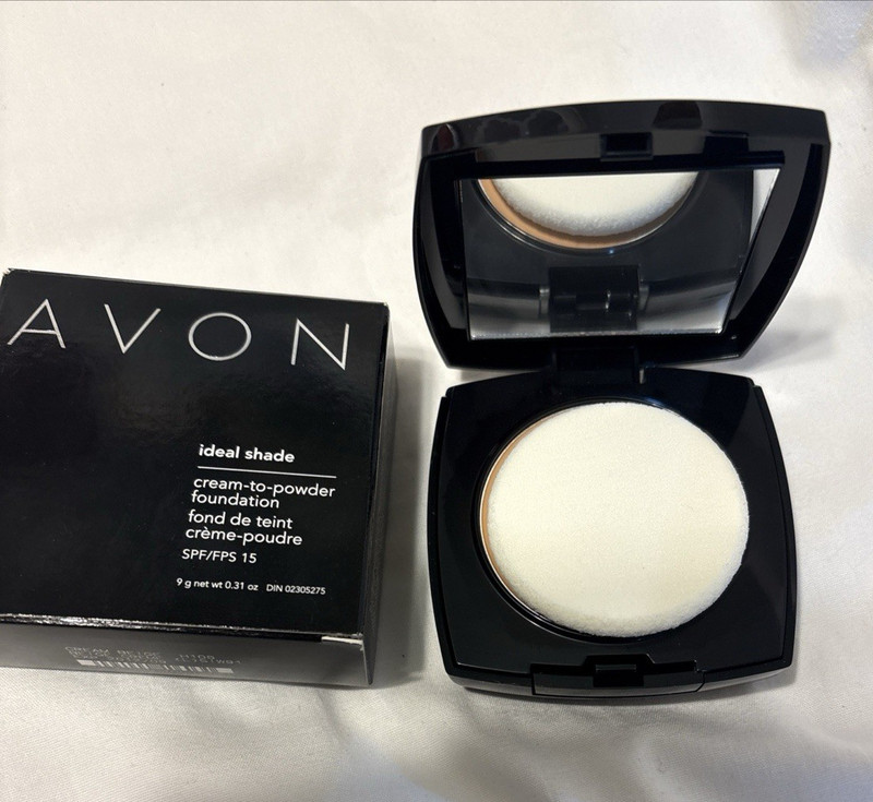Avon Ideal Shade Cream to Powder Foundation Cream Beige SPF 15 Brushed gallery