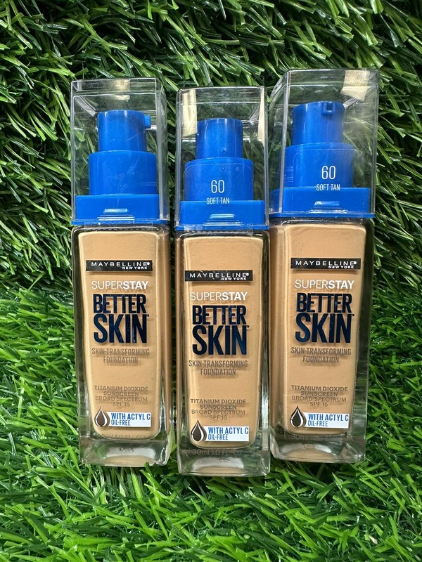 Maybelline Super Stay Better Skin Foundation 60 Soft Tan Unsealed New ~ 3 Pcs