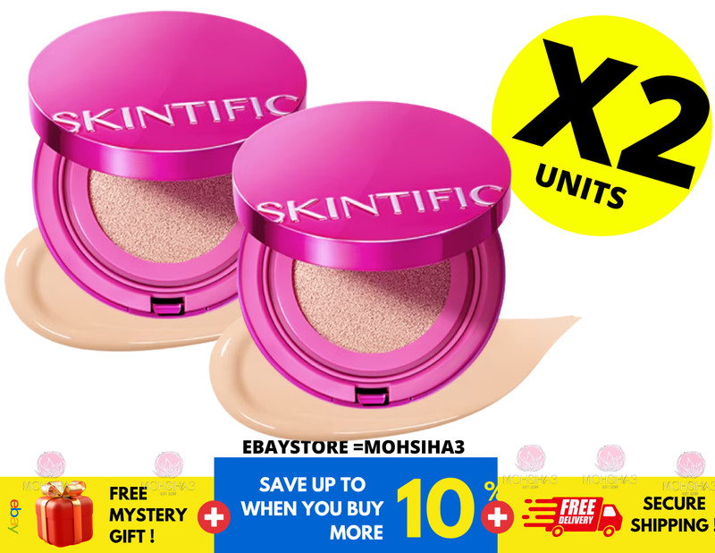 SKINTIFIC Cover Glow Perfect Pink Cushion 11g Radiant Finish 00 Porcelain (X 2)