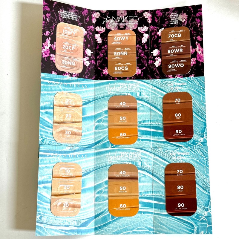 Assorted Sample Set Card Lot x9 Foundation Concealer NAKED NARS Jouer Shiseido gallery