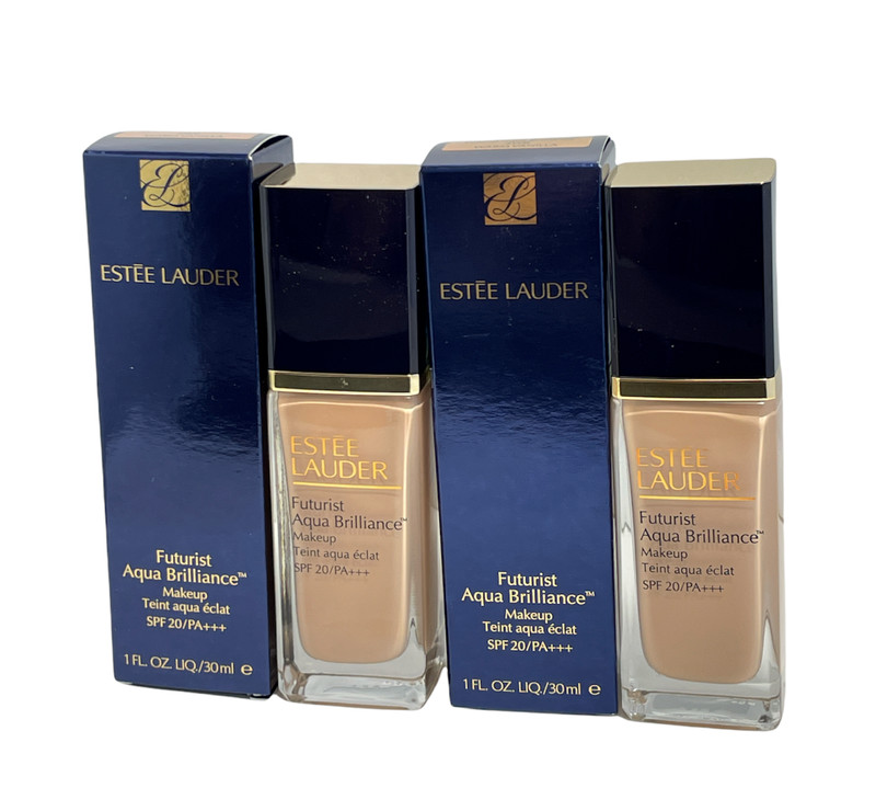 Estee Lauder Futurist Aqua Brilliance Makeup *2W0* SPF 20/PA+++ 1oz LOT OF 2