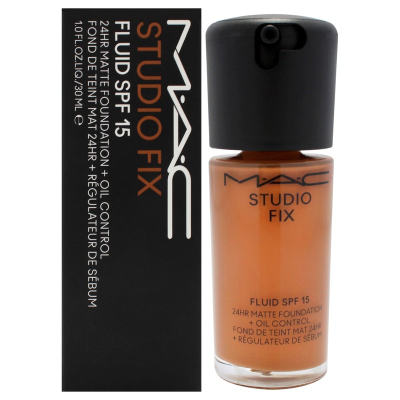 Studio Fix Fluid SPF 15 24HR Matte Foundation-NW45 Medium Mahoghany by MAC – 1oz