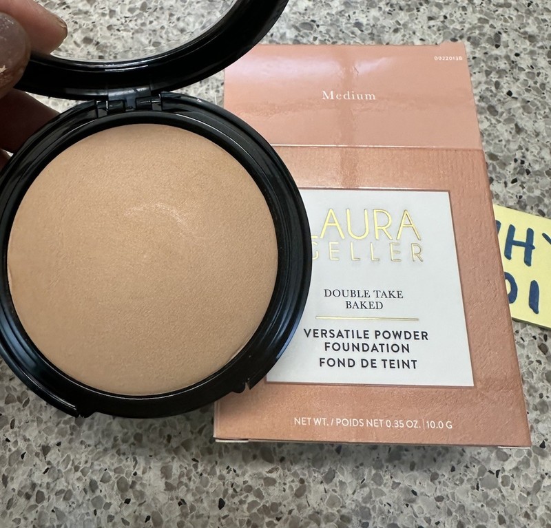 Laura Geller Double Take Bake Versatile Powder Foundation MEDIUM .35oz /10g FULL