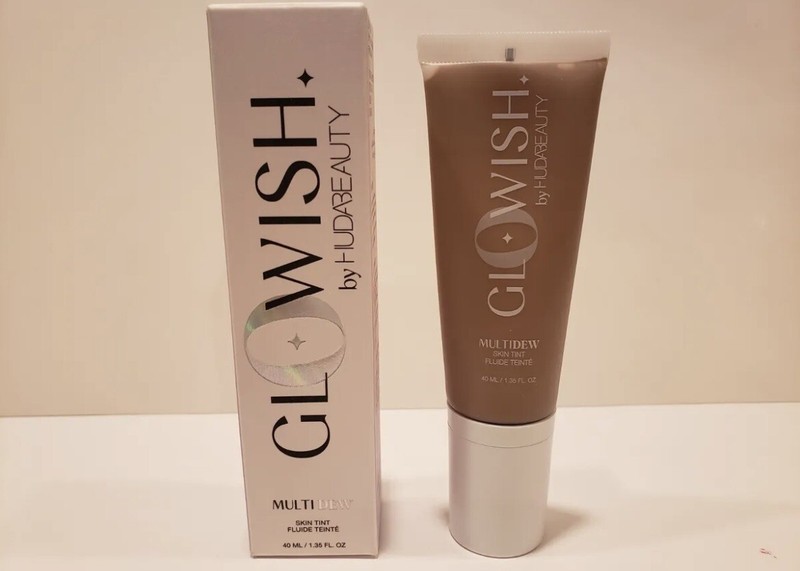 GloWish by Huda Beauty ~ Multi-Dew Vegan Skin Tint Foundation~ #10 Deep Tan~ NIB
