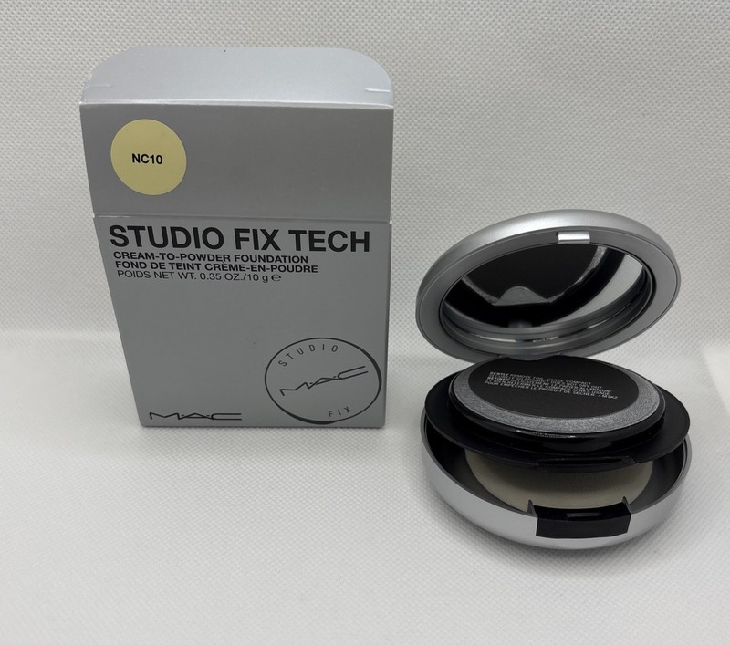 MAC Studio Fix Tech Cream to Powder Foundation NC10 ~ 0.35oz/10g Full Size NIB