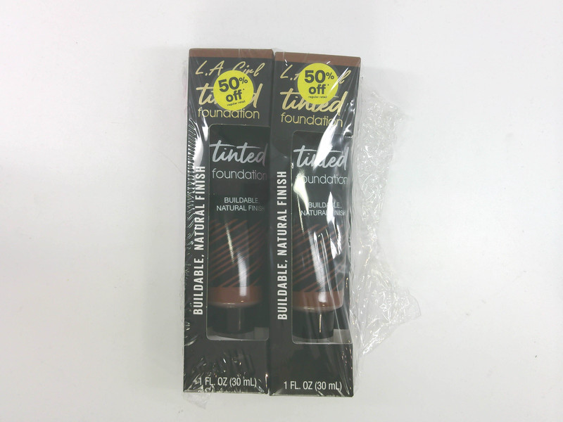L.A. Girl Tinted Foundation Warm Sienna GLM768 Buildable Coverage, 2 PACK
