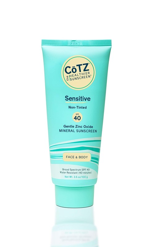 COTZ Sensitive Non-Tinted Zinc Oxide Mineral Sunscreen for Body and Face; Bro…