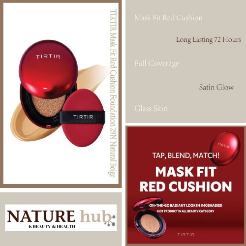 TIRTIR Mask Fit Red Cushion Foundation 29N Natural Beige 0.63 Fl Oz