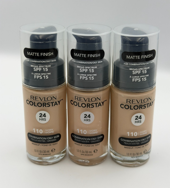 3 PACK Revlon ColorStay Foundation #110 Ivory Combination/Oily Skin SEE EXP