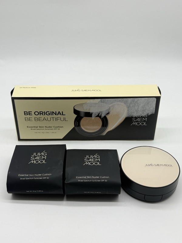 Jung Saem Mool Essential Skin Nuder Cushion set SPF50 +2 Refill #23 Medium Deep
