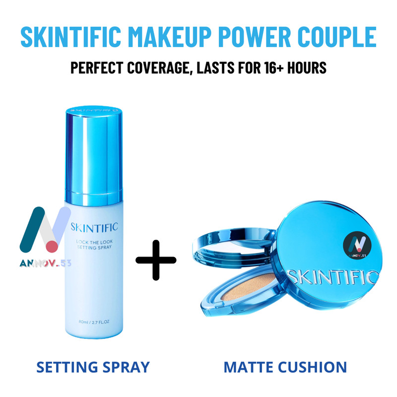 SKINTIFIC Perfect Stay Velvet Matte Cushion Full Coverage + Setting Spray Soft gallery