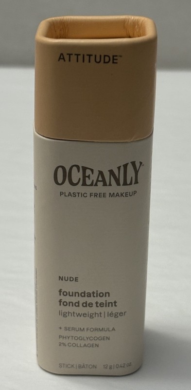 New ATTITUDE Oceanly Light Coverage Foundation Stick Plastic Free Vegan NUDE (S7