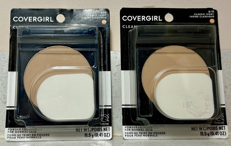 2 CoverGirl Clean Powder Foundation For Normal Skin 510 CLASSIC IVORY USA Made