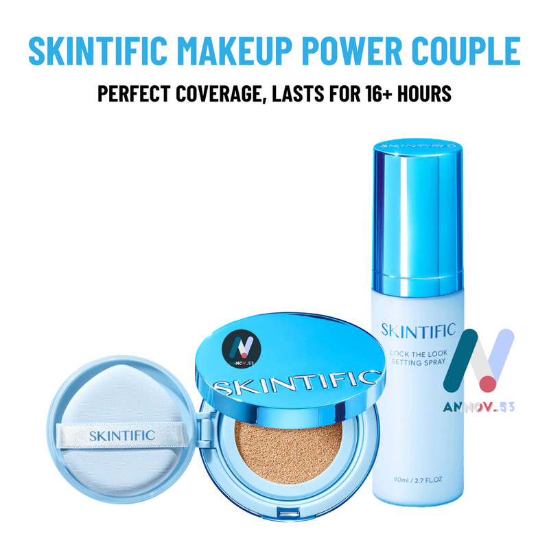 SKINTIFIC Perfect Stay Velvet Matte Cushion Full Coverage + Setting Spray Soft gallery