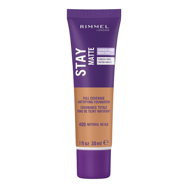 Stay Matte Liquid Mousse Foundation 400 Natural Beige Shine Control Oil-Free 1oz