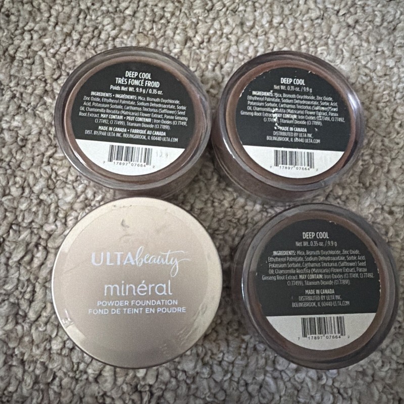 4x Ulta Beauty mineral Foundation loose Powder foundation deep cool shade