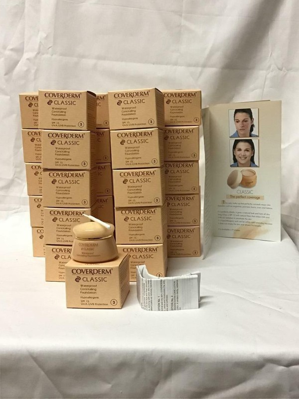 31 NIB COVERDERM CLASSIC # 3 WATERPROOF SPF 15 CONCEALING FOUNDATION 0.52oz 15ml