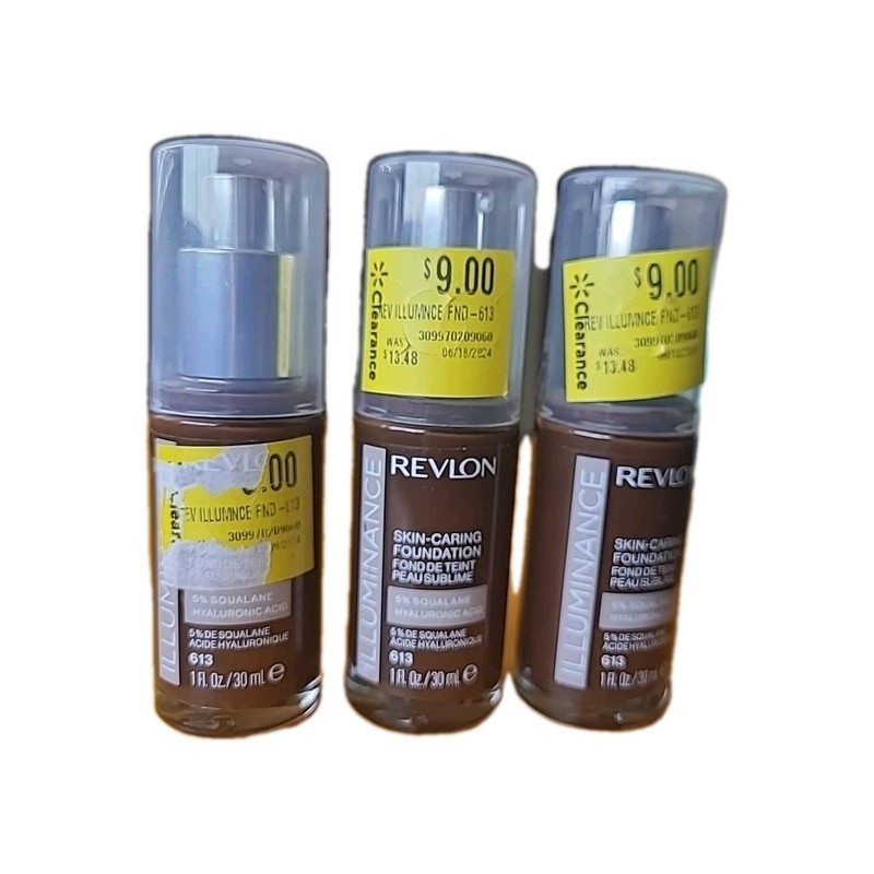 3 Revlon Illuminance Skin-Caring Foundations ~ 613 Honey Java – Sealed