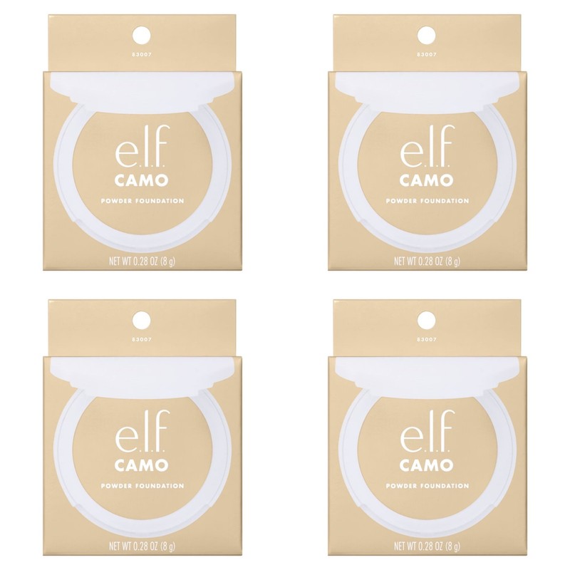 4 Pack e.l.f. Camo Powder Foundation, Fair 140 W