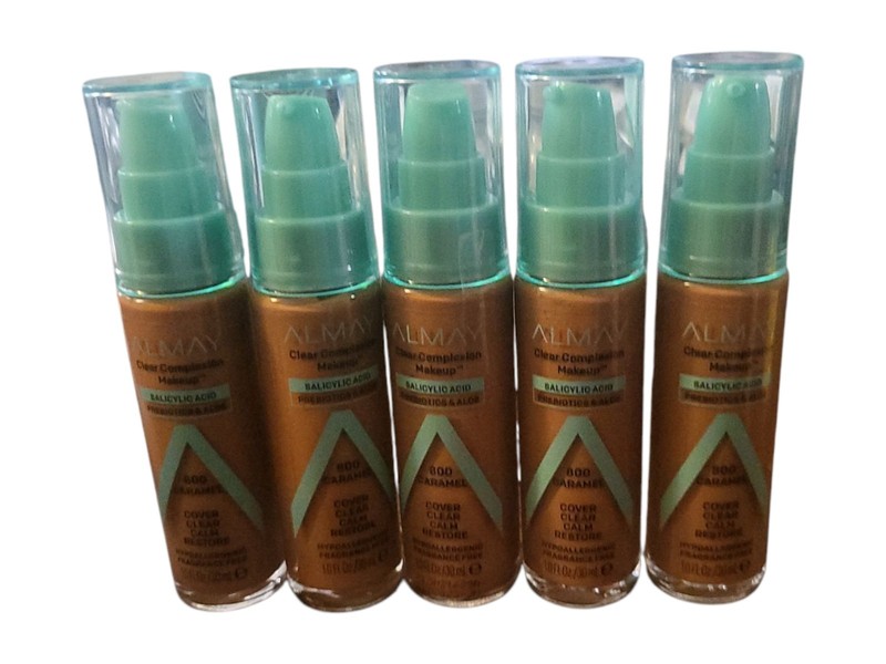 5 Pack Of Almay Clear Complexion Foundation Makeup 800 Caramel