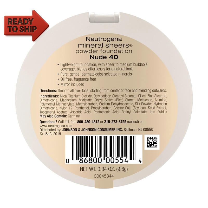 Mineral Sheers Oil-Free Powder Foundation, Nude 40,.34 Oz gallery