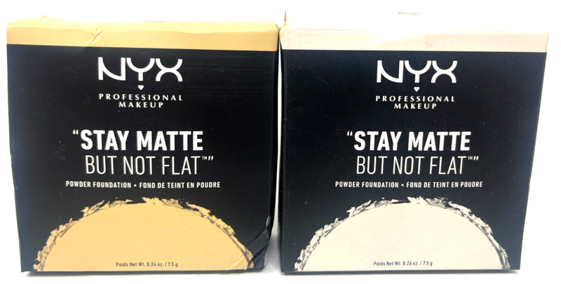 (2) NYX Stay Matte But Not Flat Powder Foundation Sealed SMP03 – Natural