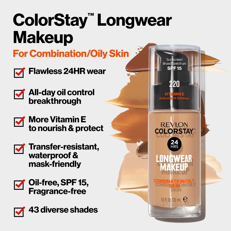 Revlon ColorStay Liquid Makeup 1 Oz Natural Ochre Oil Free Long Lasting Found... gallery