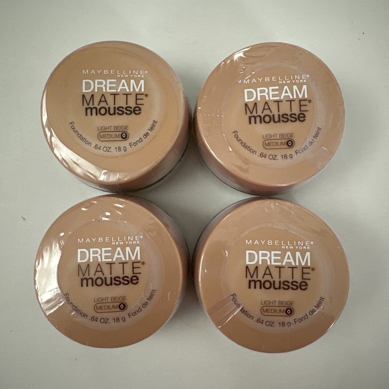 (4) Maybelline Dream Matte Mousse Light Beige Medium 0 Foundation .64oz
