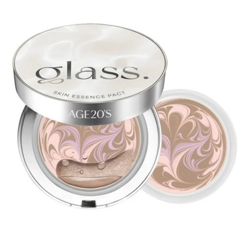 Age20’s glass skin essence pact glow foundation 12.5g+ refill 12.5g