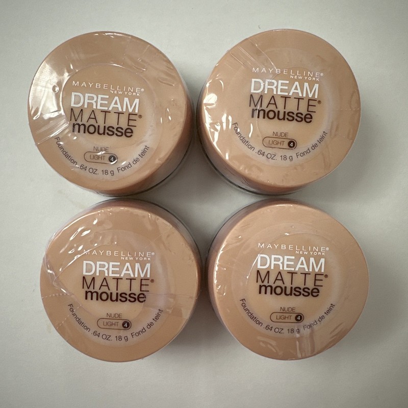 (4) Maybelline Dream Matte Mousse Foundation Nude Light 4 New Sealed 0.64oz