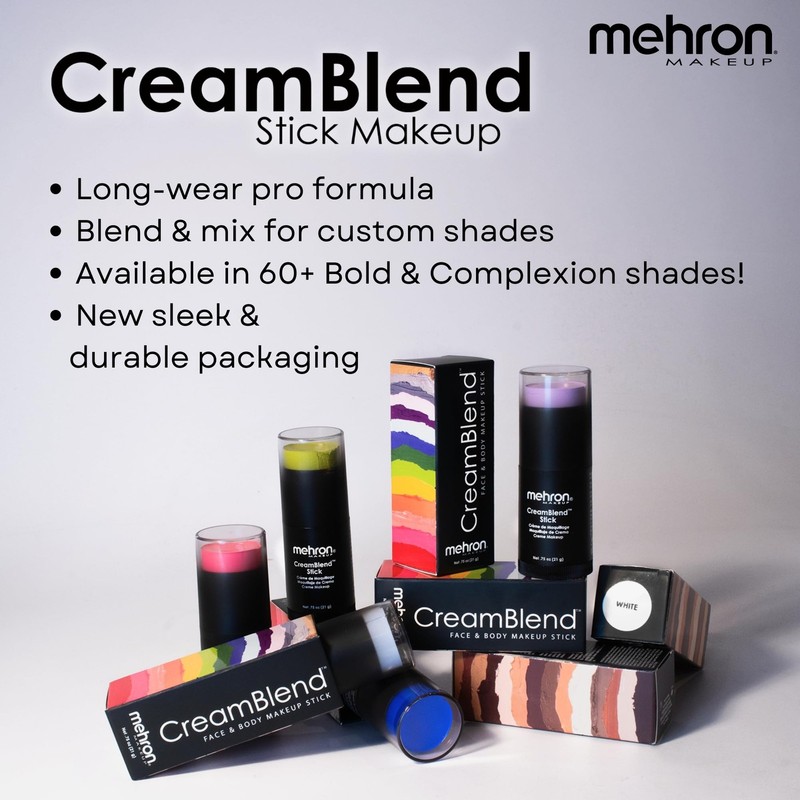 Mehron Makeup CreamBlend Stick - Body Paint (.75oz) (White) gallery