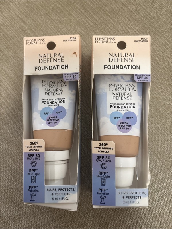 2 Physicians Formula Natural Defense Foundation Light To Medium New In Box 2024