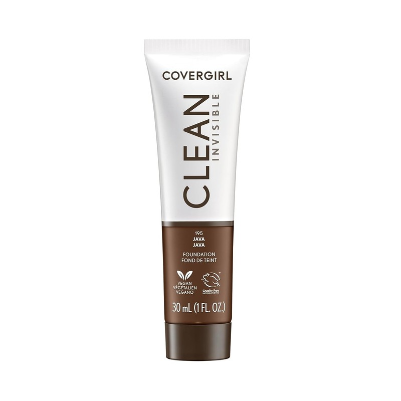 COVERGIRL Clean Invisible Foundation Makeup Dewy & Glowy Natural Finish Java 1oz