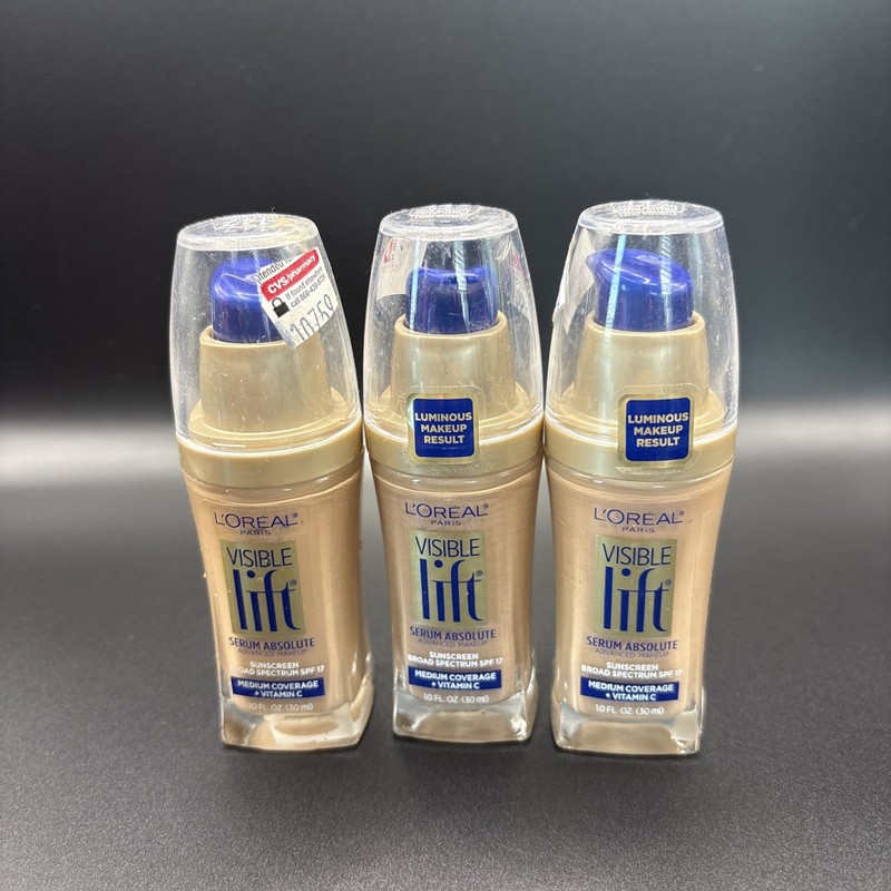 3X L’Oreal Visible Lift Serum Age Reversing Foundation 147 Creamy Natural *READ*