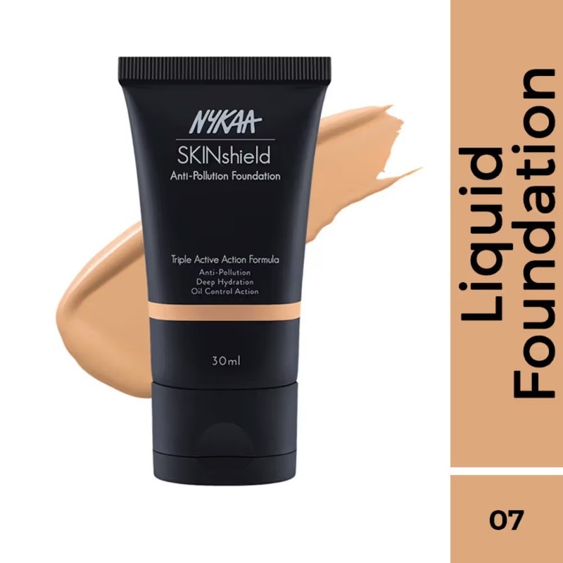 Nykaa SkinShield Anti-Pollution Matte Foundation for Oily Skin – Hot Honey 07