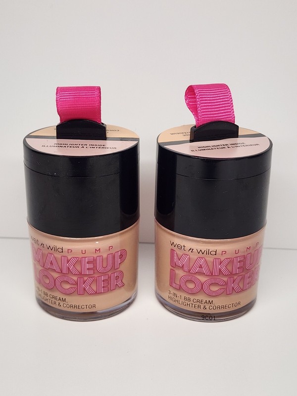 Wet n Wild Makeup Locker 3-In-1 BB Creme Highlighter 176A Medium 2 PACK