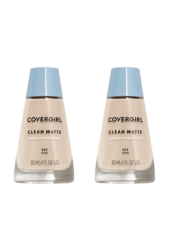 2 Pack Covergirl Clean Mate Liquid Foundation, 505 Ivory , 1oz